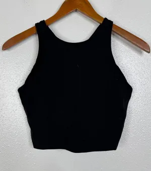 Athleta Conscious Crop Tank Top Black High Neck Racerback Built-in‎ Bra Small thumbnail 1