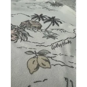 Gilly Hicks Womens XS‎ Cropped Sweatshirt Cream Tropical Island Palm Tree Print thumbnail 8