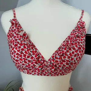 J. Crew Floral Print Bikini High Waist‎ Bottoms & Ruffle on Top Bottom-XS Top-M thumbnail 3