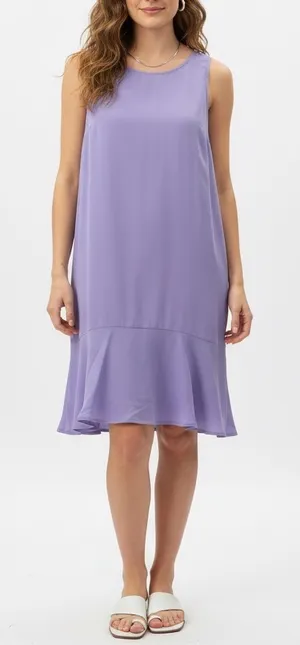 Leith Sleeveless Ruffle Hem Dress Lavender XL Lightweight Flowy thumbnail 1