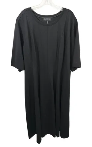 Eloquii Plus Sz 24 Maxi‎ Dress Heavy Black Short Sleeve Princess Seam Formal 197 thumbnail 1