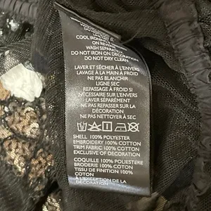 By Anthropologie Black Floral Embellished Sequin Sheer Mesh Peplum Crop Top Sz L thumbnail 5
