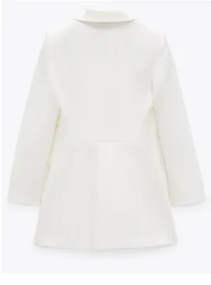 ZARA blazer dress double breasted white thumbnail 6