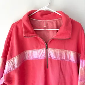 Free People Movement Away We Go Half Zip Pullover Pink Hibiscus Iridescent thumbnail 4
