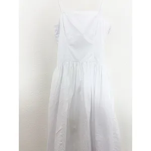 Madewell White Seamed Poplin Midi Sundress Size 6 Drop Waist Chic Quiet Luxury thumbnail 11