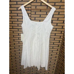 Calypso White Eyelet Tank Dress‎ Size 6 thumbnail 2