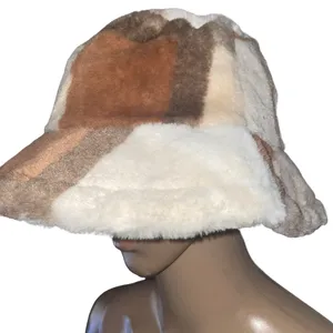 SheIn Patchwork Fleece Bucket Hat thumbnail 2