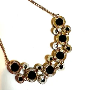 Black and gold tone statement necklace thumbnail 5