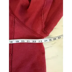 Aerie Womens Burgundy Cropped Mock‎ Neck Sweatshirt Raw Hem FK4556SH Red Small thumbnail 7
