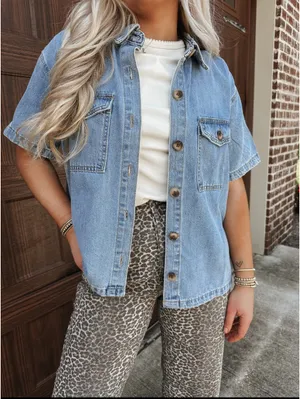 Denim button down shirt thumbnail 1