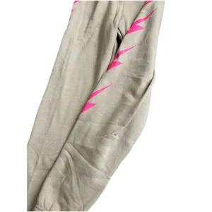 Aviator Nation Bolt 4 Sweatpants Sand & Neon Pink EUC $148 Preppy Loungwear thumbnail 4