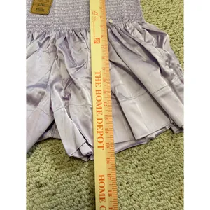 Natural Life NWT Lilac Lavender Smocked Satin Flowy Shorts L XL Boho Cottage thumbnail 6