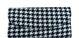 The Metropolitan Wallet Houndstooth Tri-Fold Organizer Black White‎ NWT 7.5x3.5 thumbnail 1