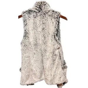 Faux Fur Vest‎ Women's Sleeveless Outerwear Open Front Cozy Winter thumbnail 2