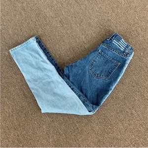 Revice split color full zippered denim jeans two color Size 24 light &‎ dark thumbnail 3