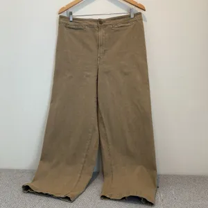 Madewell Pants Womens Size 31 Drill Khaki The Emmett Wide Leg Crop Welt Pocket thumbnail 4
