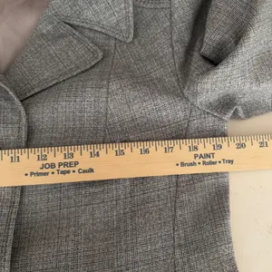 VTG 60s 70s Gray Tweed Long Virgin Wool Blend Trevira Mod Overcoat Germany Sz 42 thumbnail 10
