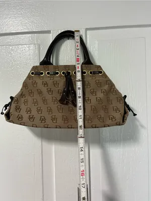Vintage Y2K Dooney & Bourke Signature Monogram handbag in classic tan Brown thumbnail 11