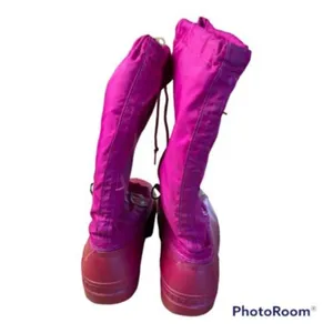 SOREL Pink Rubber Canvas‎ Pull On Mid Insulated Boots Outdoor Women's Shoes 5 thumbnail 4