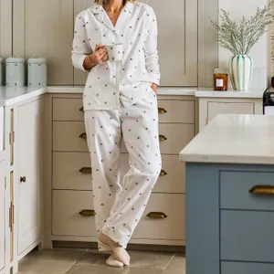 {SOPHIE ALLPORT} White Bee Print Cotton Pajama Pants thumbnail 2