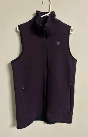New Balance Vest Womens 247 Luxe Long Length Zip Size Large Funnel Neck Fleece thumbnail 1