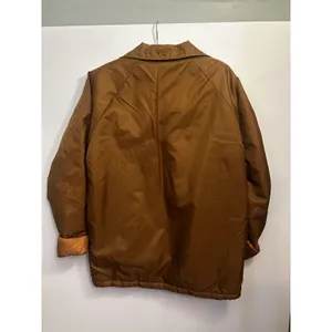 Vintage Camel Brown Faux Fur Lined Coat Jacket Snap Front Unisex Size L-XL Warm thumbnail 13
