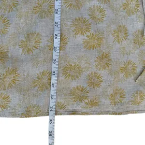 Entro Beige Yellow Linen Blend Dress Size Large Boho Chic Bohemian Sunburst Sun thumbnail 10