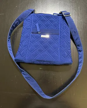 Vera Bradley Blue Quilted Microfiber Crossbody Bag Adjustable Strap Zip Pockets thumbnail 1