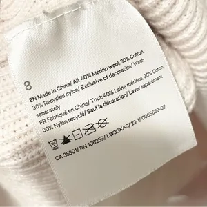 Lululemon Size 8 Cream Merino Wool-Blend Ribbed Crewneck Sweater thumbnail 4