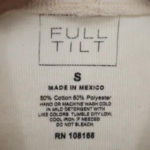 Full Tilt Street Race Legends Graphic Ribbed Crop Tank Top Cream Small thumbnail 2