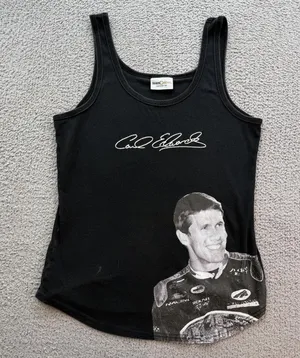 2000s Carl Edwards NASCAR TeamCaliber Black Tank Top Womens Medium Racing thumbnail 1