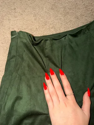 Blue Rain Green Suede Mini Skirt thumbnail 3