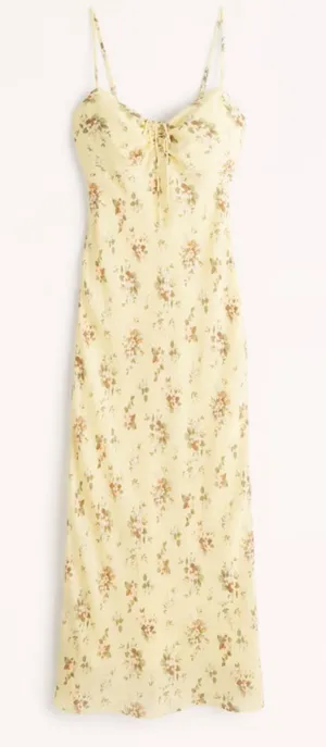 Abercrombie & Fitch yellow Cinch-Front Maxi Dress NWT! thumbnail 1