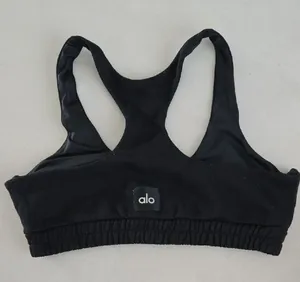 ALO Yoga Black Stretch Logo Sports Bra Size L thumbnail 1