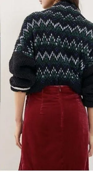 Anthropologie Connie Ruched Velvet Mini Skirt Jewel Tone Deep Red 10 thumbnail 2