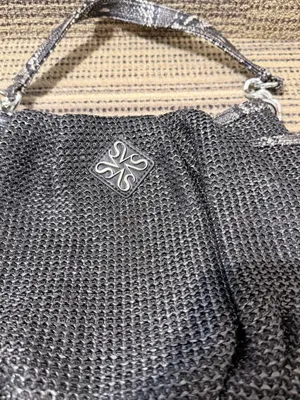 Simply Vera Vera Wang Black Woven Hobo with Silver Accent snakeskin print thumbnail 3