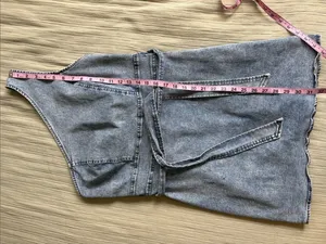 Le Lis Light Blue One-Shoulder Denim Dress thumbnail 3