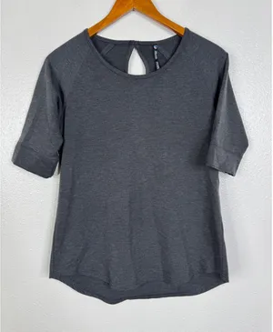 KUHL Womens Gray Heather Keyhole Back Raglan Short Sleeve Top Small thumbnail 1