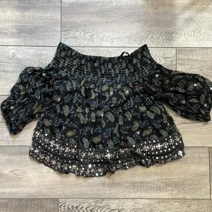 Free People Age Of Aquarius Paisley Sequin Top thumbnail 8