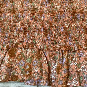 Veronica Beard Melodie Mini Skirt Floral Smocked Ruffle Coral Pink size 12 thumbnail 7