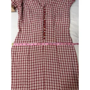 Vintage Gingham Maxi Dress Cottagecore Plaid Prairie Western Boho‎ Size 11/12 thumbnail 8