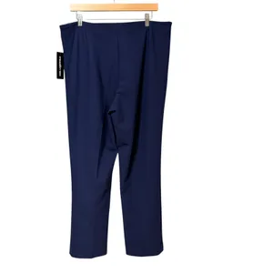 Karl Lagerfeld Paris Navy Blue Gold Zip Accent Straight Leg Dress Pants Size 16 thumbnail 2