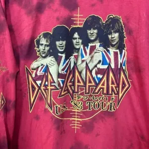 Def Leppard Pyromania 83' tour long sleeve tiedye tshirt size large thumbnail 2