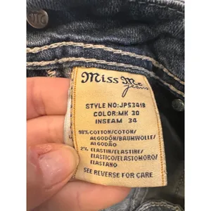 Miss Me JP5341B Bootcut Jeans Medium‎ Wash Embroidered Rhinestone Womens 30 thumbnail 9