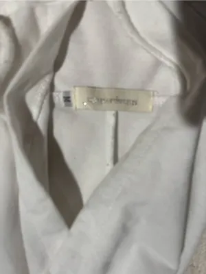 White cropped hoodie zip up medium thumbnail 3