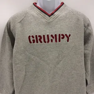 Disney Unisex Grumpy Gray w/Red/Black Trim Ribbed Textured Sweatshirt-Size Small thumbnail 3
