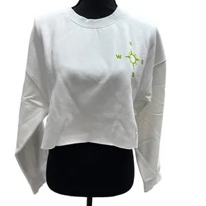 BP. Crop‎ Organic Cotton Sweatshirt Women’s Size Medium White Cropped Graphic thumbnail 2