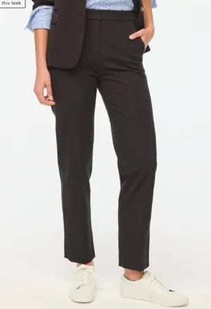 J. Crew Factory Women's Sz 2 Kallie Straight-Leg Pant Black Stretch Cotton BO899 thumbnail 1