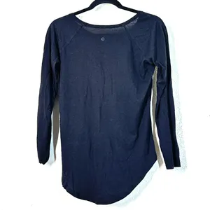 Lululemon 2/S Locarno Long Sleeve Top in black scoop neckline lightweight layer thumbnail 2
