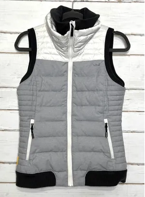 Lole Puffer Vest Small Gray Black Duck Down Hooded Quilted Full Zip Outdoor thumbnail 1